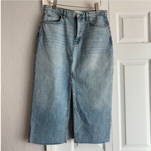 MNG Mango Denim Jean Midi Skirt